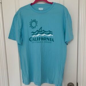 Levi's California Graphic Sun Wave T-Shirt Blue Large NWT